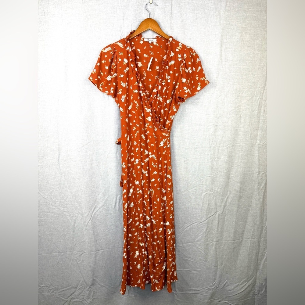 Madewell Floral Ruffle Trim Wrap Dress - Picture 5 of 9